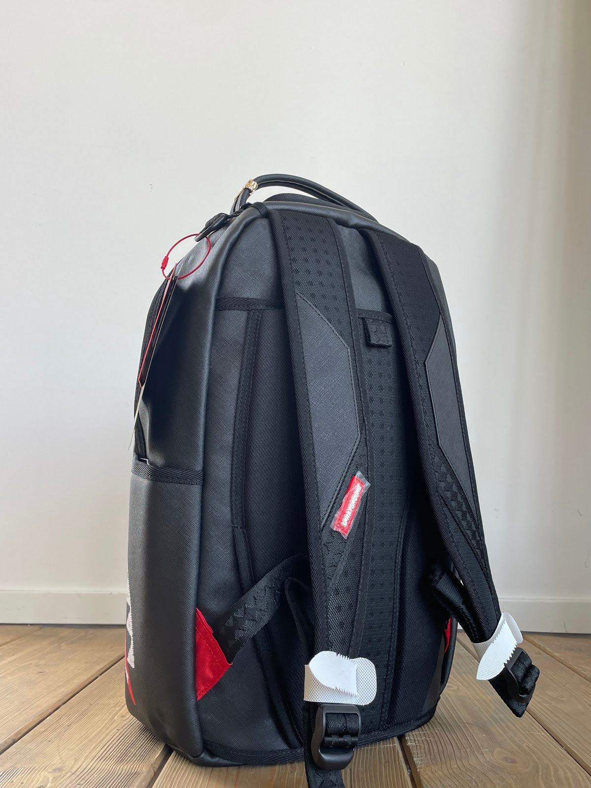 SHARK CENTRAL BLACK EMBROIDERED SHARK BACKPACK