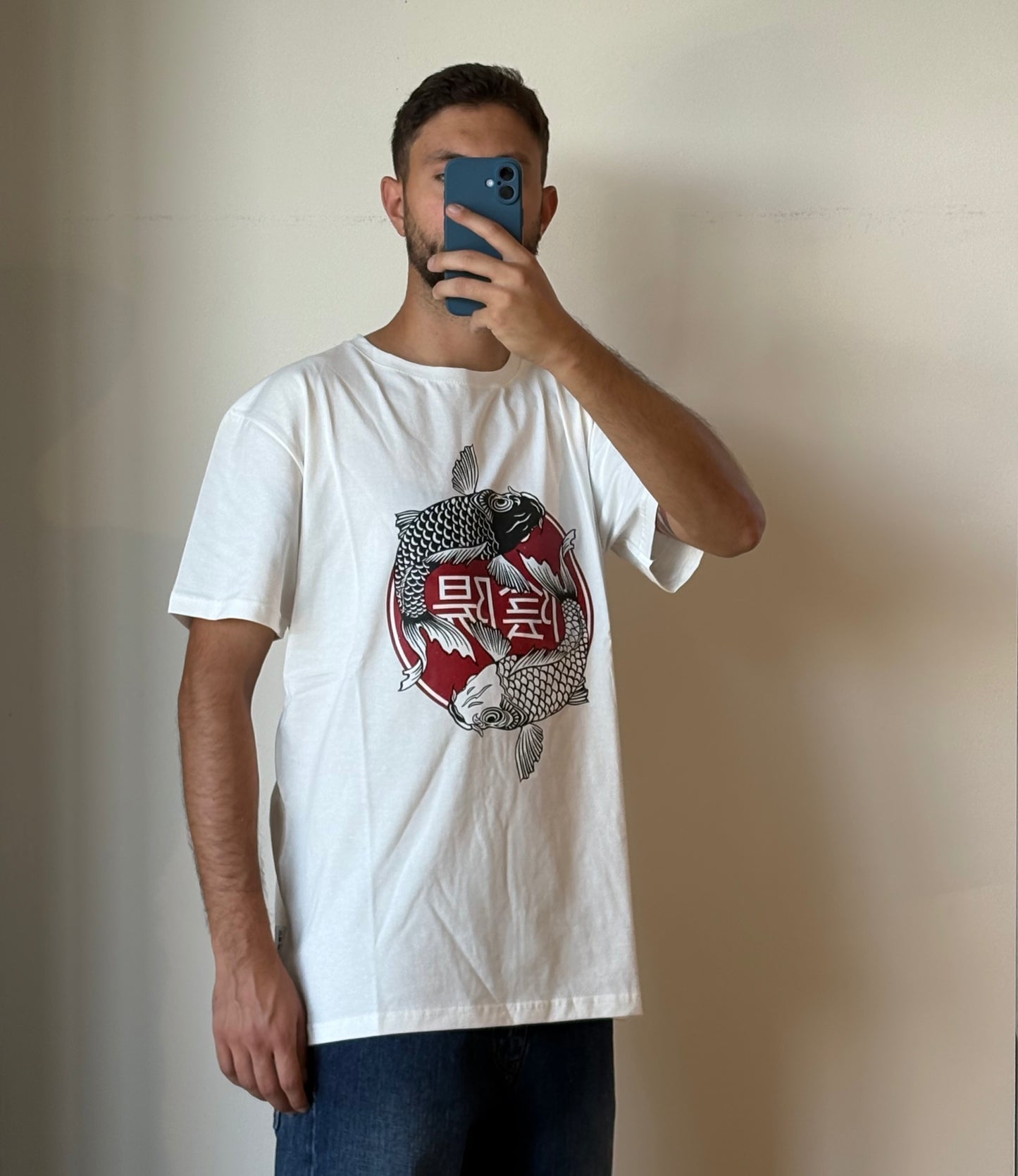 T-shirt con stampa Carpe Koi