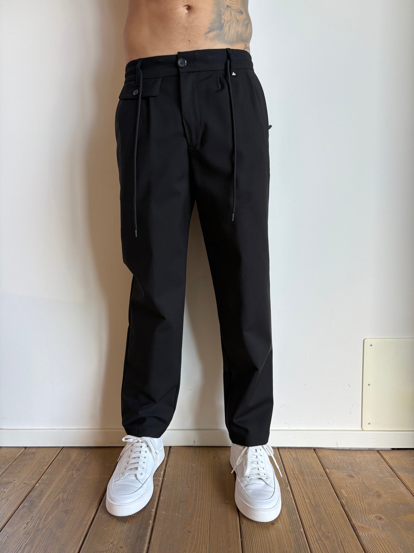 Pantalaccio con pinces palazzo fit