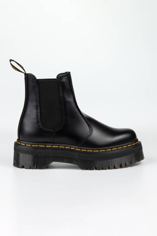 2976 Quad Black Leather Platform Chelsea Boots