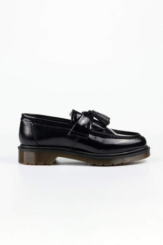 Adrian Black Leather Tassel Loafers