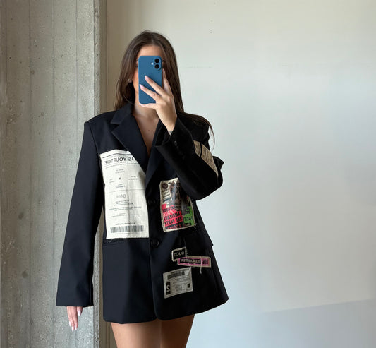 Blazer oversize con patch