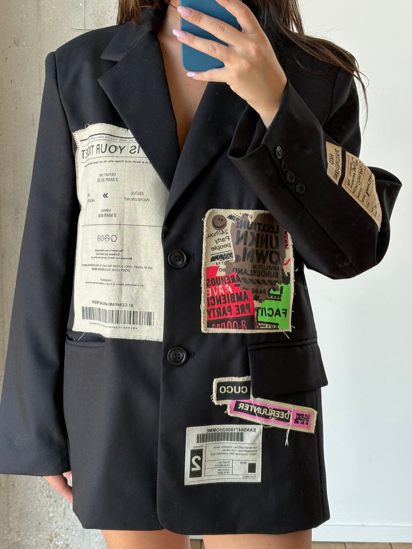 Blazer oversize con patch