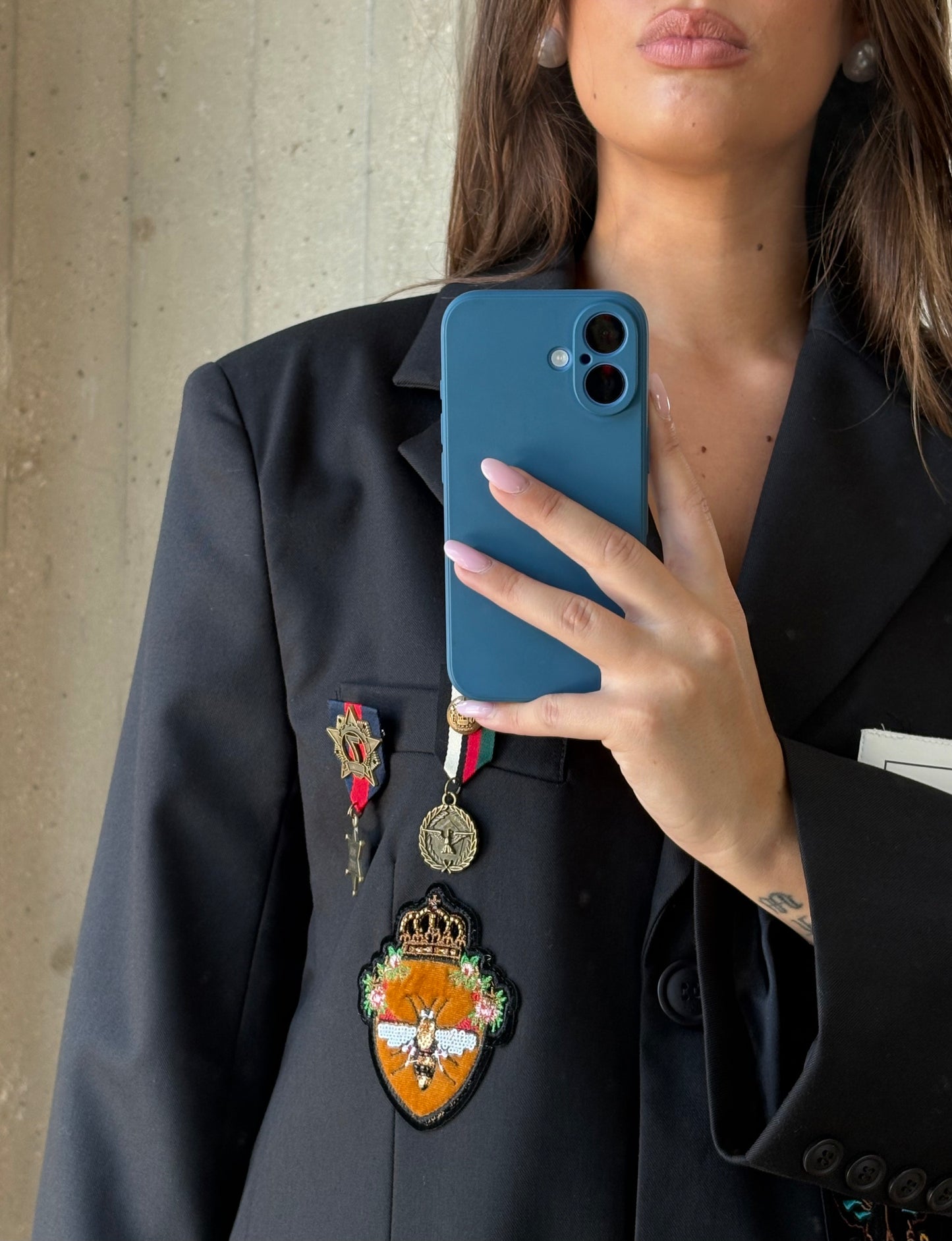 Blazer oversize con accessori