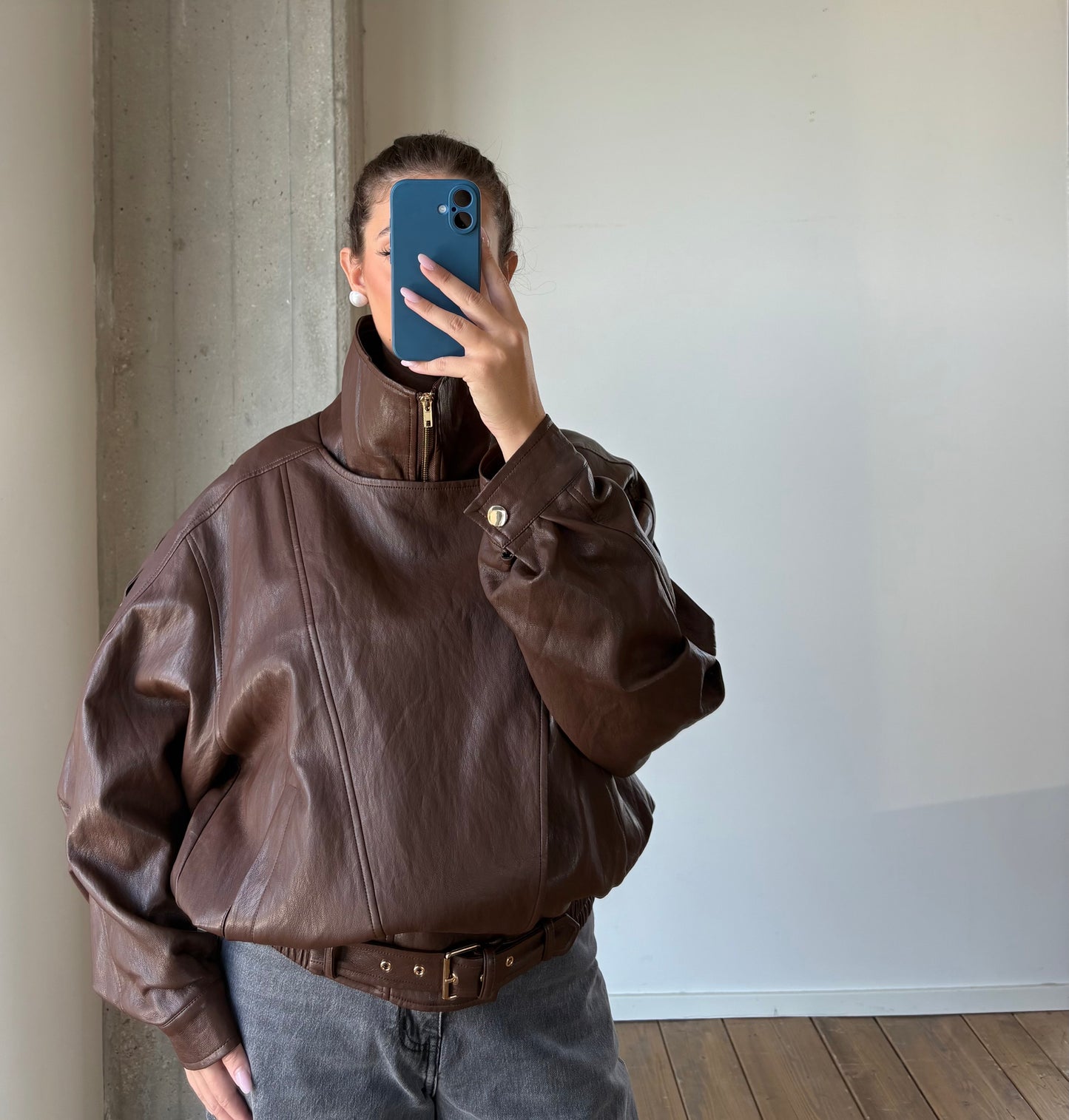 Bomber in ecopelle