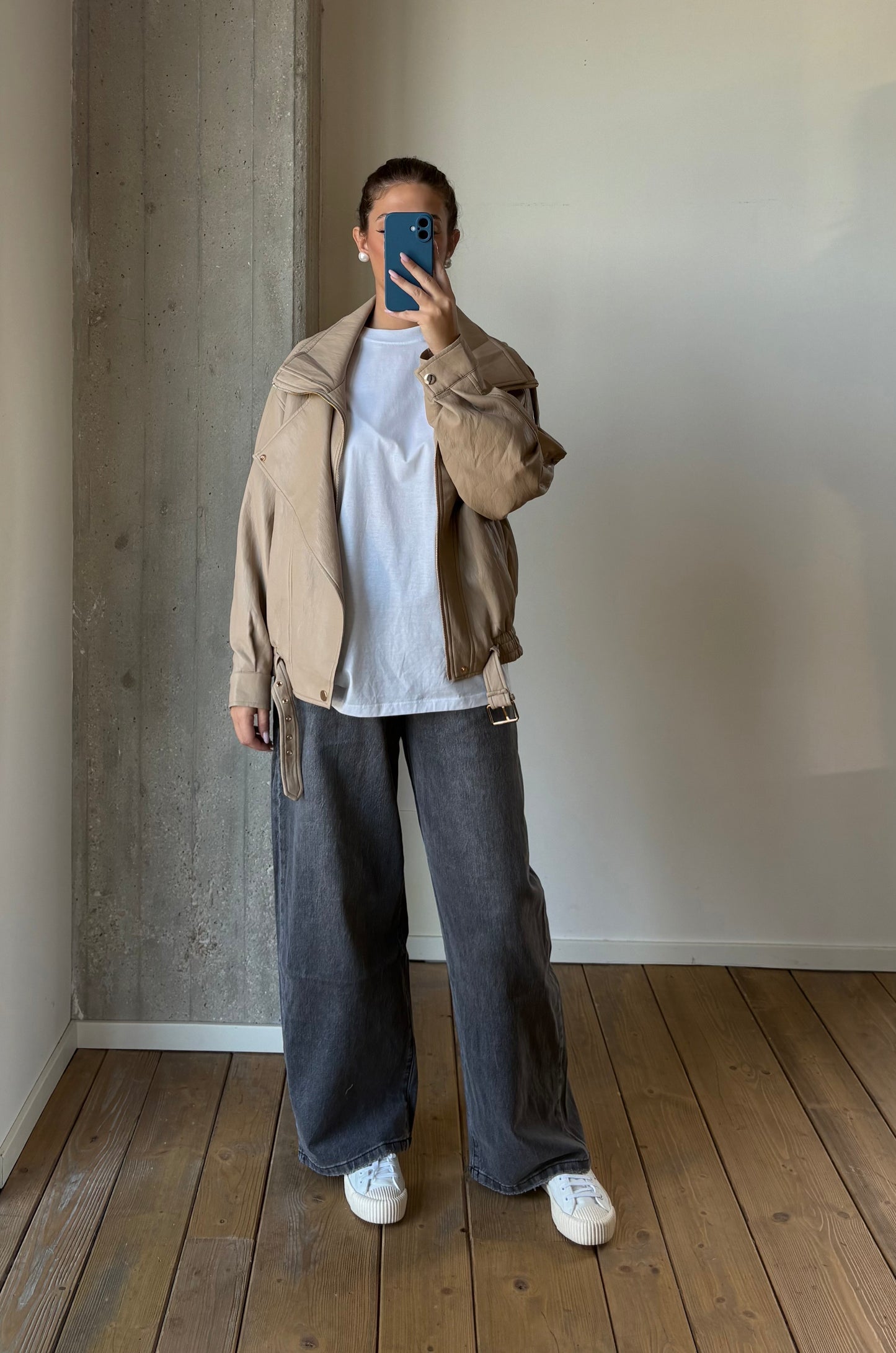 Bomber in ecopelle